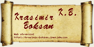 Krasimir Bokšan vizit kartica